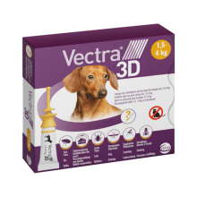 Vectra Anti vlo & Teek 3D Hond XS 1,5 4 kg 3 stuks
