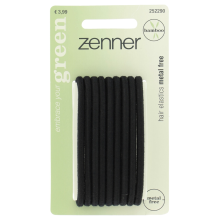 3X Zenner Haarelastiek Metal Free Bamboe Zwart 9 stuks