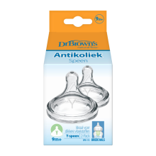 Dr Browns Dr. Browns Options+ Speen Y cut Brede Halsfles Transparant 2 stuks