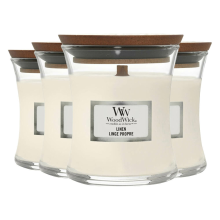 4X WoodWick Geurkaars Mini Linen 85 gr