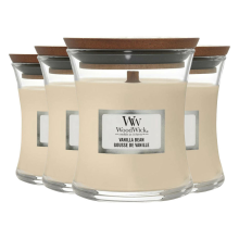 4X WoodWick Geurkaars Mini Vanilla Bean 85 gr