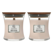 2X WoodWick Geurkaars Mini Vanilla & Sea Salt 85 gr