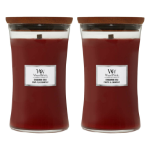 2X WoodWick Geurkaars Large Cinnamon Chai 611 gr