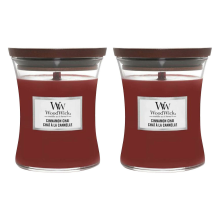 2X WoodWick Geurkaars Medium Cinnamon Chai 275 gr