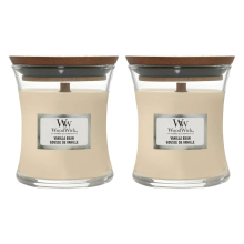 2X WoodWick Geurkaars Mini Vanilla Bean 85 gr