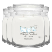 4X Yankee Candle Geurkaars Medium Jar Clean Cotton 368 gr