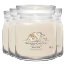 4X Yankee Candle Geurkaars Medium Jar Warm Cashmere 368 gr