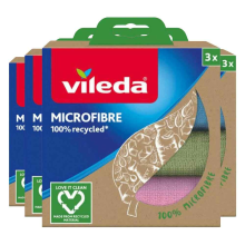 4X Vileda Microvezeldoek 100% Gerecycleerd 3 stuks