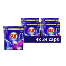 4X Sun Brilliant Shine All in 1 Vaatwastabletten 34 stuks