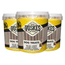 3X Voskes Hondensnacks Emmer Vleesrol Lam   Rijst 600 gr