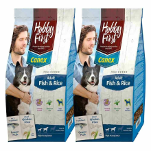 2X HobbyFirst Canex Hondenvoer Adult Vis & Rijst 12 kg