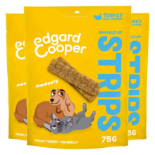 Edgard & Cooper 3x Edgard & Cooper Adult Strips Kalkoen   Kip 75 gr