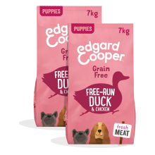 Edgard & Cooper 2x Edgard & Cooper Hondenvoer Puppy Scharrelkip   Scharreleend 7 kg