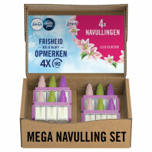 2E halve prijs: Ambi Pur Elektrische Luchtverfrisser Navulling Lelie Bloesem 4 stuks