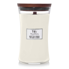 WoodWick Geurkaars Large White Tea & Jasmine 611 gr