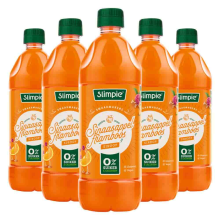 5X Slimpie Siroop Sinaasappel Framboos 650 ml