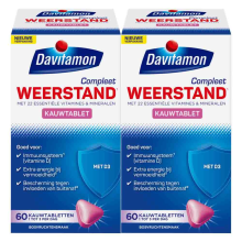 2X Davitamon Compleet Weerstand Hoog Gedoseerd Bosvruchten 50 kauwtabletten