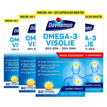 4X Davitamon Omega 3 Visolie 60 capsules