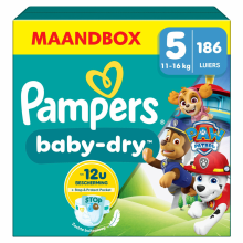 Pampers Baby Dry Luiers Paw Patrol Maat 5 (11 16 kg) 186 stuks