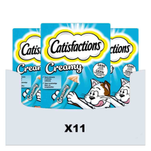 11X Catisfactions Kattensnack Zalm Creamy 4 x 10 gr