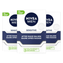3X NIVEA Men Aftershave Balsem Sensitive 100 ml