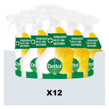 12X Dettol Antibacteriële Allesreiniger Spray Sprankelende Citroen 750 ml