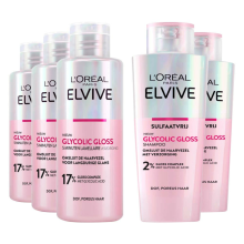 L'Oréal Elvive Glycolic Gloss   Shampoo 3 x 200 ml & Conditioner 2 x 200 ml   Pakket
