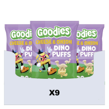 9X Goodies Snack Dino Puffs Cheese & Onion 30 gr
