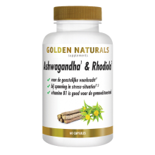 2X Golden Naturals Ashwagandha & Rhodiola 60 vegacapsules