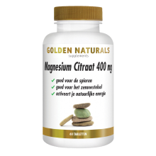 Golden Naturals Magnesium Citraat 400mg Vegan 60 tabletten