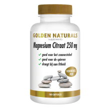 Golden Naturals Magnesium Citraat 250mg 180 vegacapsules