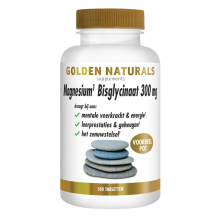 2X Golden Naturals Magnesium Bisglycinaat 300mg Vegan 180 tabletten