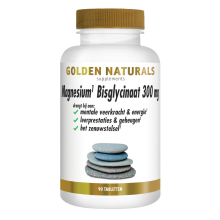 2X Golden Naturals Magnesium Bisglycinaat 300mg Vegan 90 tabletten
