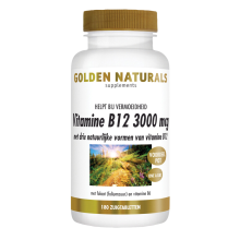 Golden Naturals Vitamine B12 3000mcg Vegan 180 zuigtabletten