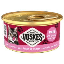 24X Voskes Kattenvoer Nat Paté Kip & Vis 85 gr