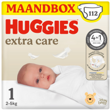 4X Huggies Extra Care Newborn Luiers Maat 1 (2   5 kg) 28 stuks