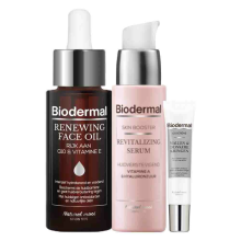 Biodermal Specialty Treatment Routine Aging Met Skin Booster Revitalizing Serum + WDK Oogcrème + Renewing Face Oil Pakket