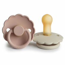 Frigg Fopspeen Daisy Maat 2 6 18 mnd Blush Cream 2 stuks