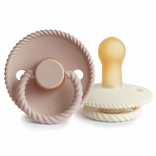Frigg Fopspeen Rope maat 2 6 18 mnd Blush Cream 2 stuks