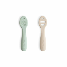 Mushie Eerste Set Babylepel Cambridge Blue Shifting Sand 1 set