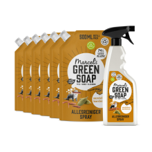 Marcel's Green Soap Allesreiniger Spray Sandelhout & Kardemom + 6 Navullingen Pakket