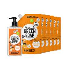 Marcel's Green Soap Handzeep Sinaasappel & Jasmijn 500 ml + 6 Navullingen Pakket