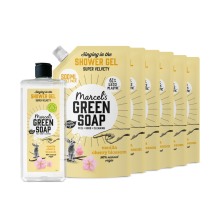 Marcel's Green Soap Shower Gel Navulling Vanille & Kersenbloesem + 6 Navullingen Pakket