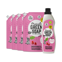 Marcel's Green Soap Wasmiddel Patchouli & Cranberry 23 Wasbeurten + 4 Navullingen Pakket