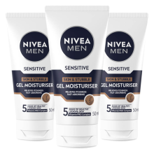 3X NIVEA Men Sensitive Skin & Stubble Moisturizer Gezichtsgel 50 ml