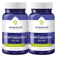 2X Vitakruid Actief Foliumzuur 400 Mcg 90 tabletten