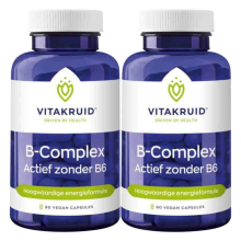 2X Vitakruid B Complex Actief Zonder B6 90 vegancapsules
