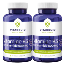 2X Vitakruid Vitamine B3 Niacinamide 500 mg 90 vegancapsules