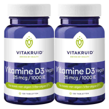 2X Vitakruid Vitamine D3 25 mcg Vegan 120 tabletten