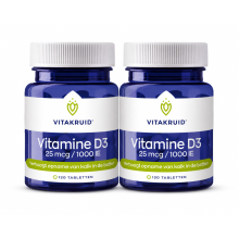 2X Vitakruid Vitamine D3 25mcg 120 tabletten